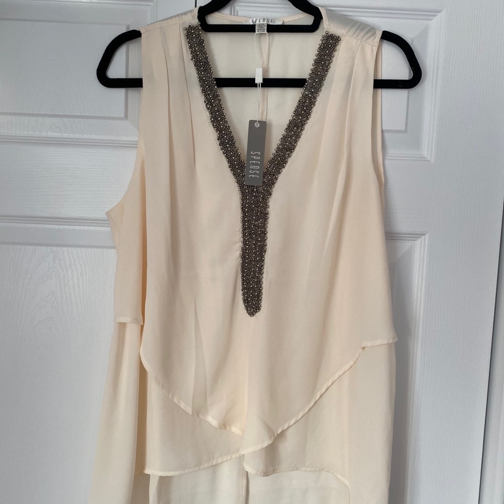 Champagne high low dress shirt